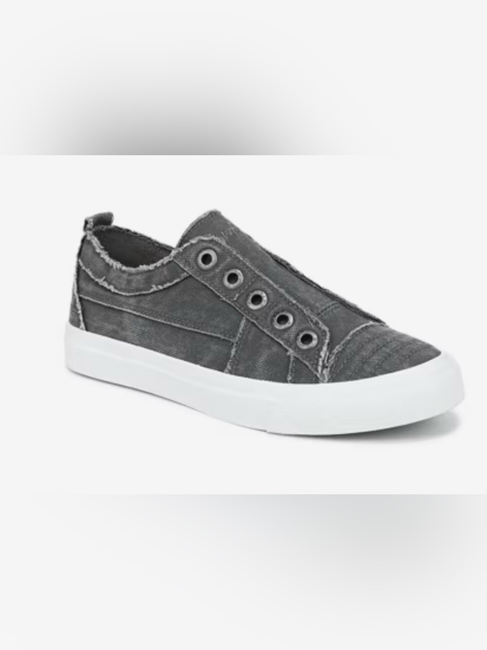 Blowfish Gray Frayed Canvas Slip-On Sneakers